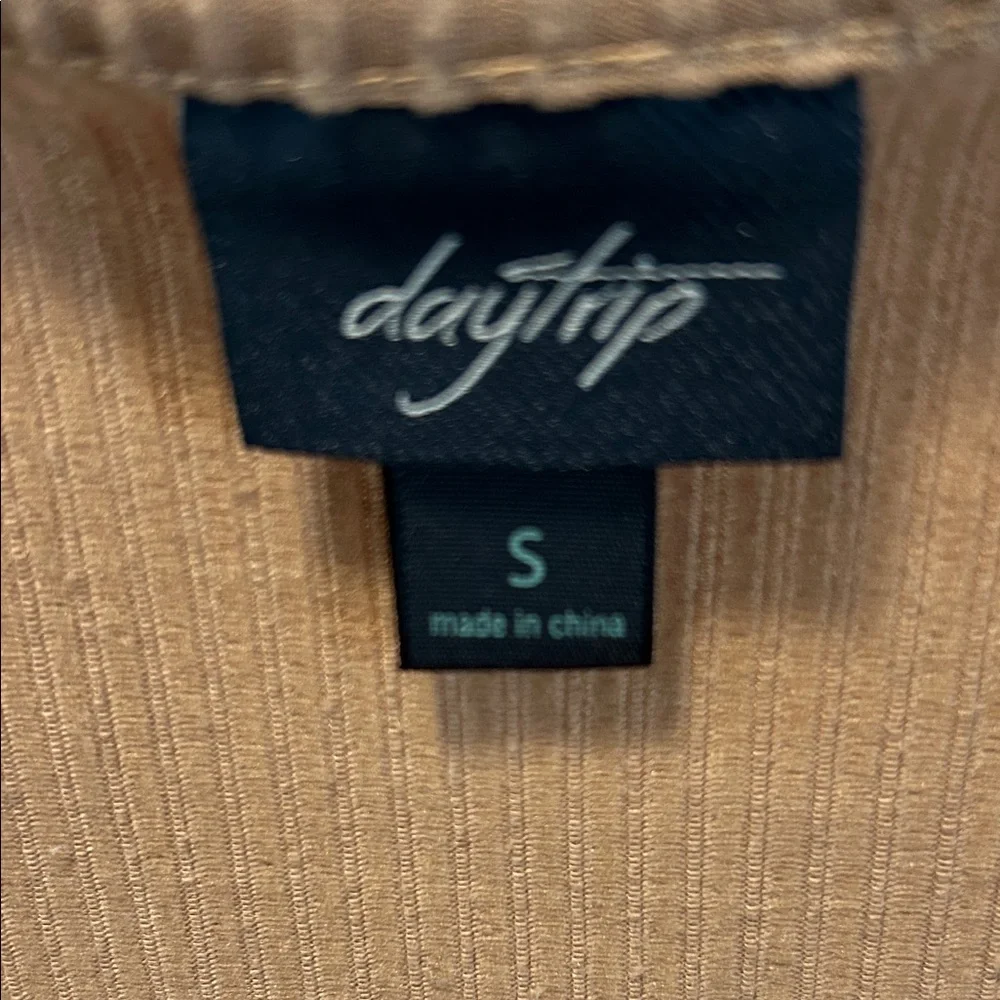 Daytrip V-Neck Twist Front Top in Brown - Picture 2 of 3